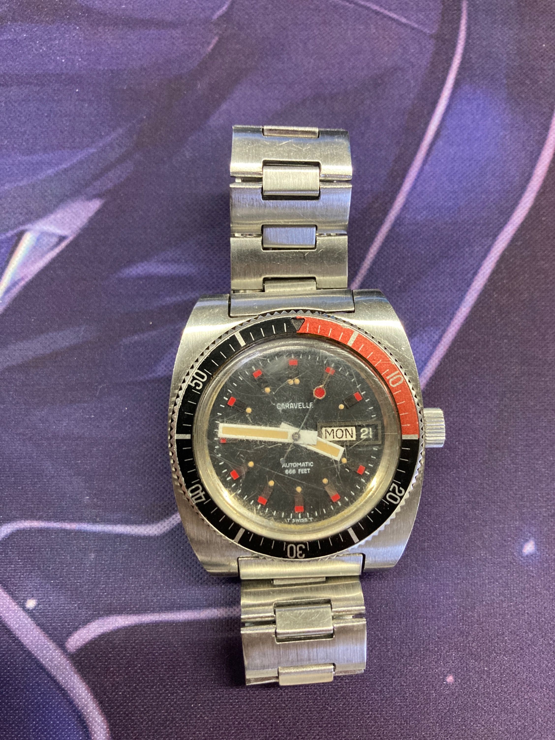 caravelle automatic watch 666 feet
