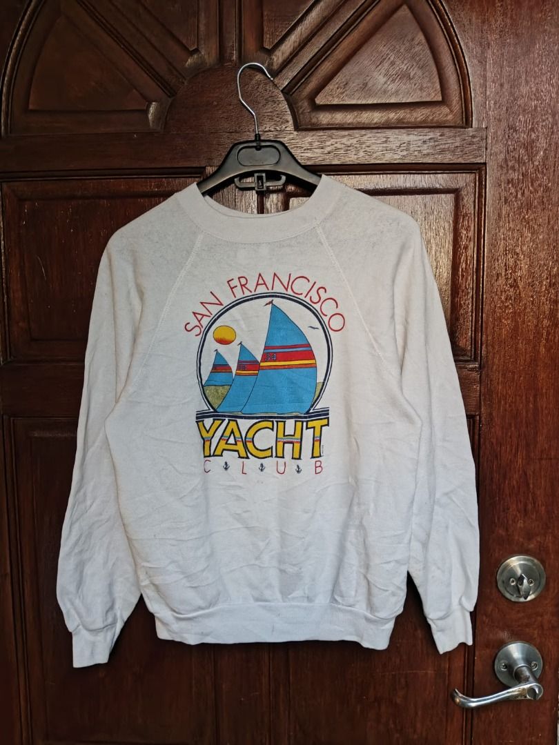Yacht Club Emblem Knit Sweater in Navy