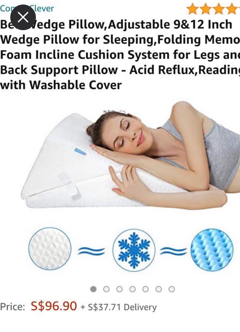 (2 available) Orthopaedic wedge pillow, Furniture & Home Living