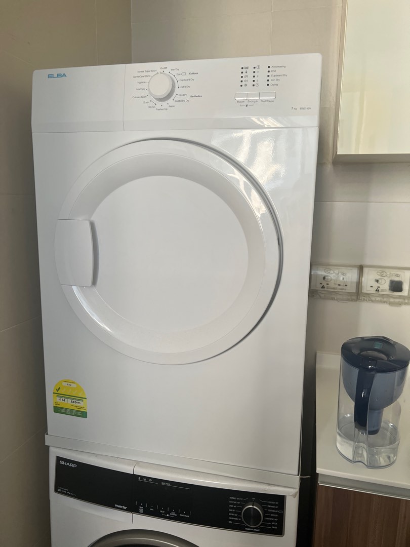 2 years old used washer(Sharp) and dryer(Elba), TV & Home Appliances