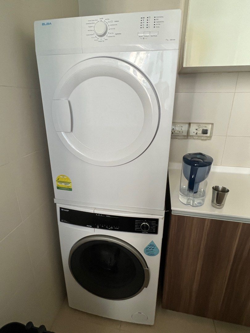 2 years old used washer(Sharp) and dryer(Elba), TV & Home Appliances