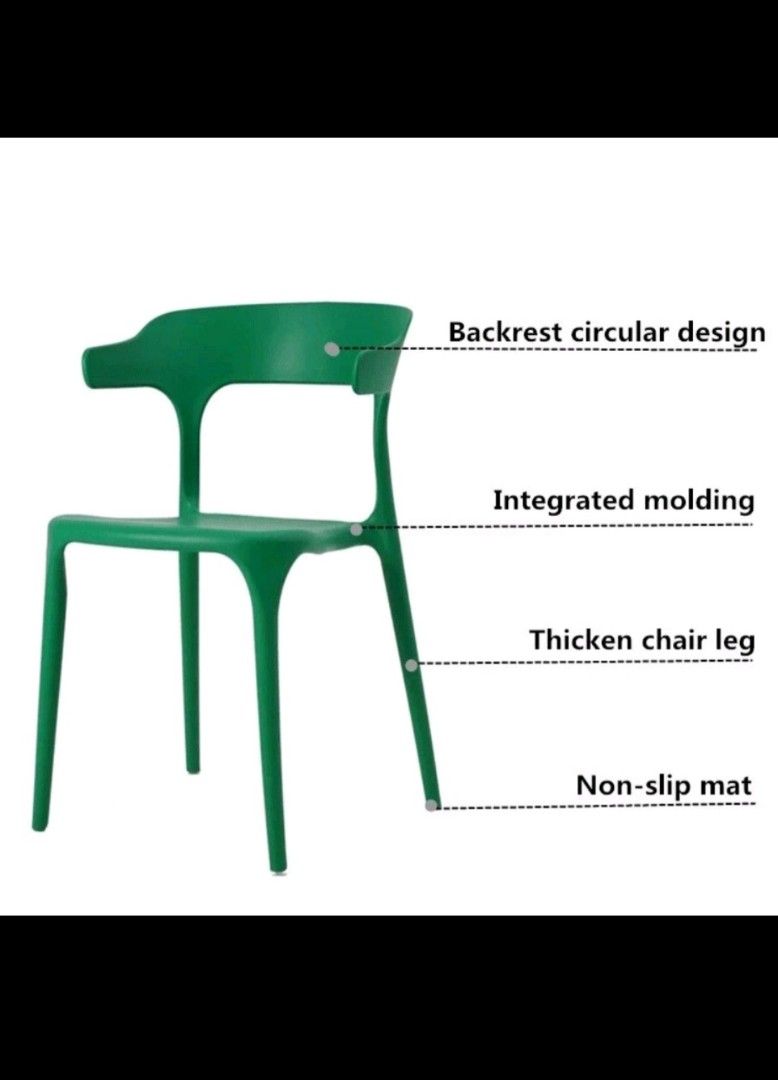 (2nd hand) Plastic colourful dining chairs with comfort arm rest and back rest Orange, Furniture