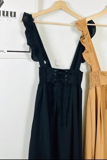花邊縮腰顯瘦綁帶吊帶裙