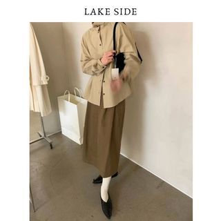 全新 正韓東大門 Lakeside 立領純色 2ways 兩穿襯衫-卡其色