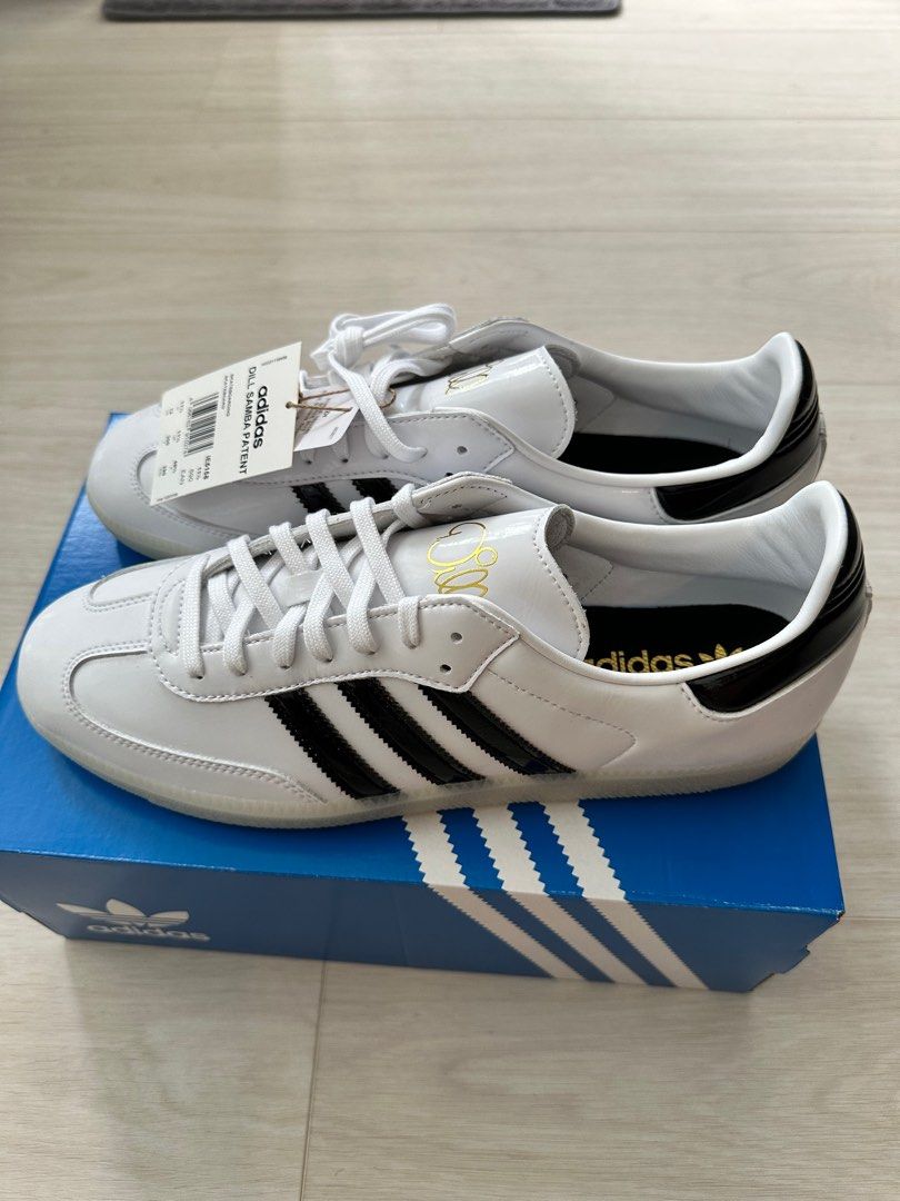 Adidas Dill Samba White Leather with Patent details