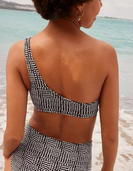 Aerie one shoulder bandeau bikini top best sale