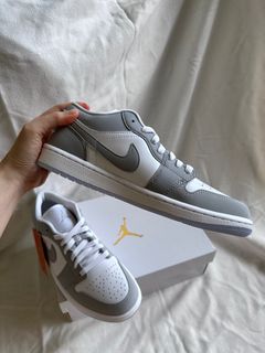 White and grey cheap air jordans