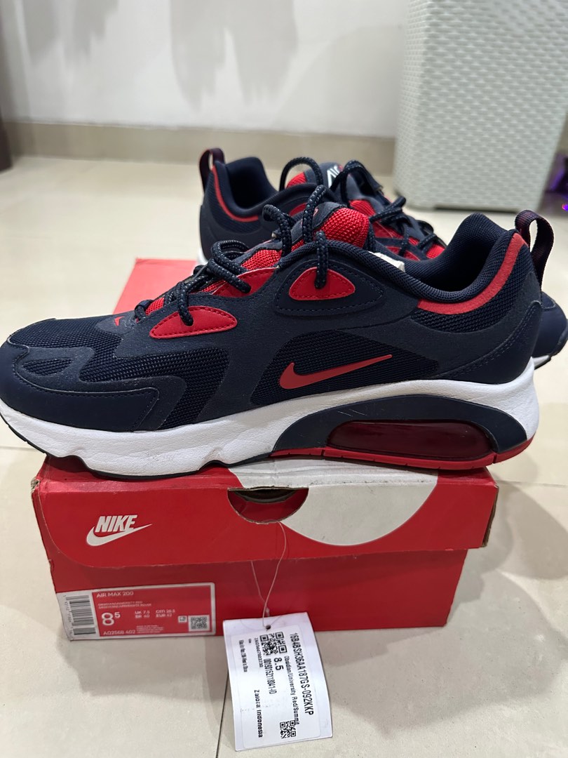Air max 200 Obsidian Red ORIGINAL Fesyen Pria Sepatu Sneakers
