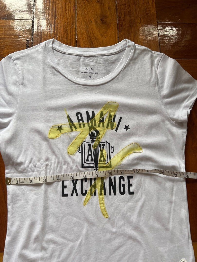 Armani exchange baby tee white shirt not reformation calvin klein Women s Fashion Tops Shirts on Carousell