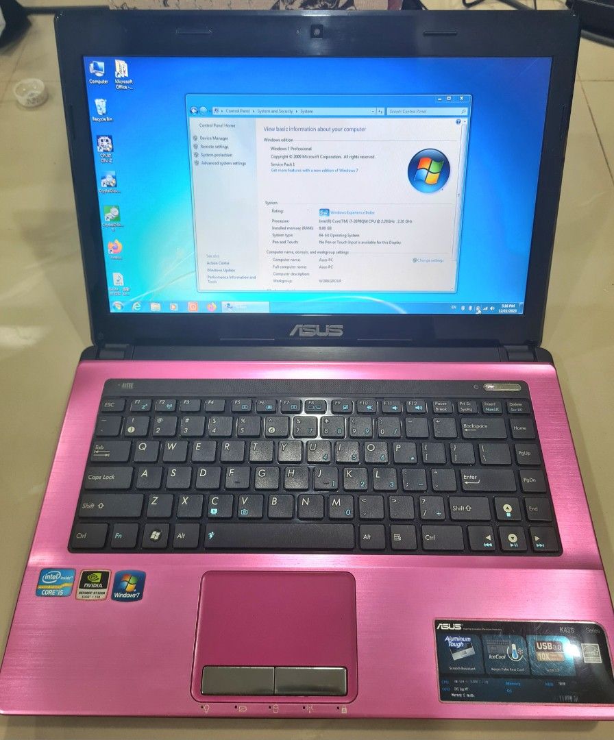 Asus i7 Quad Core SSD Win7 Laptop