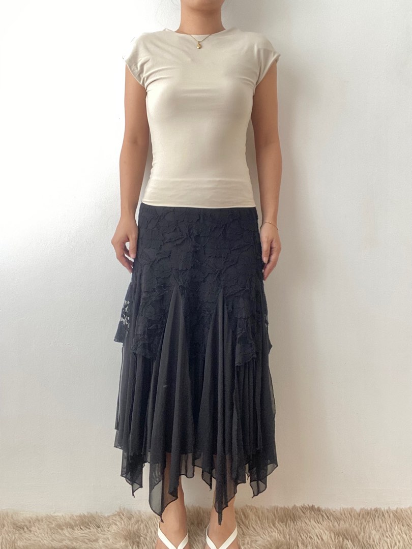Cassara Asymmetric Lace Up Maxi Skirt main image 0