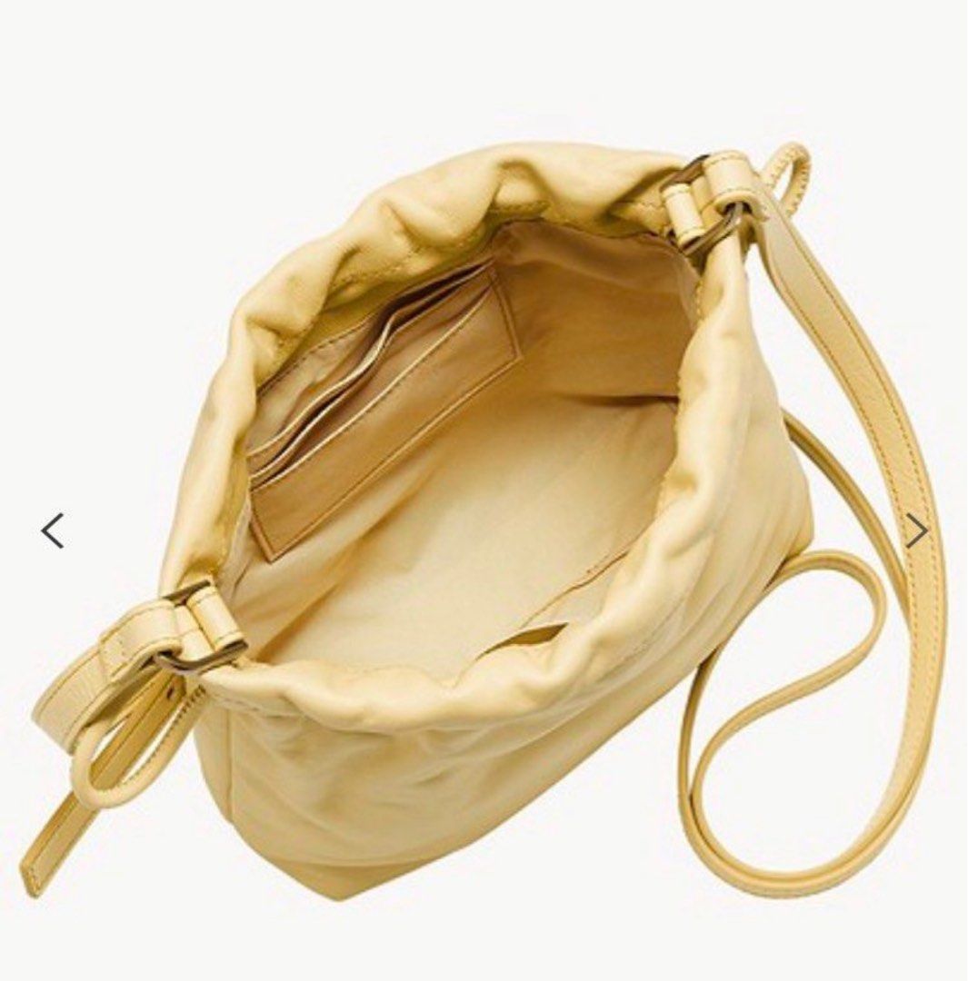 Authentic Fossil Gigi Small drawstring sling Bucket Bag Yellow Women s Fashion Bags Wallets Cross body Bags on Carousell