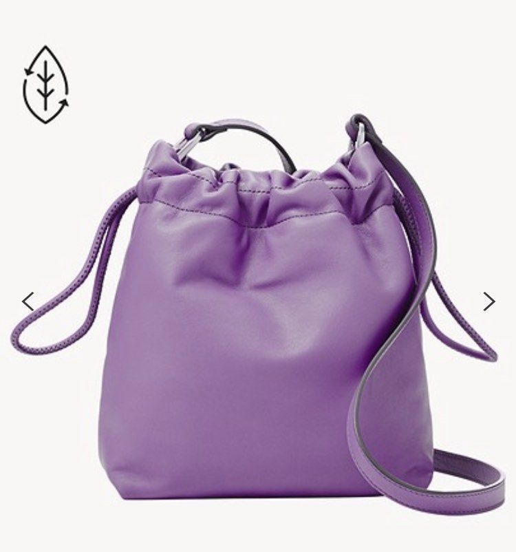 Authentic Fossil Gigi Small drawstring sling Bucket Bag Purple