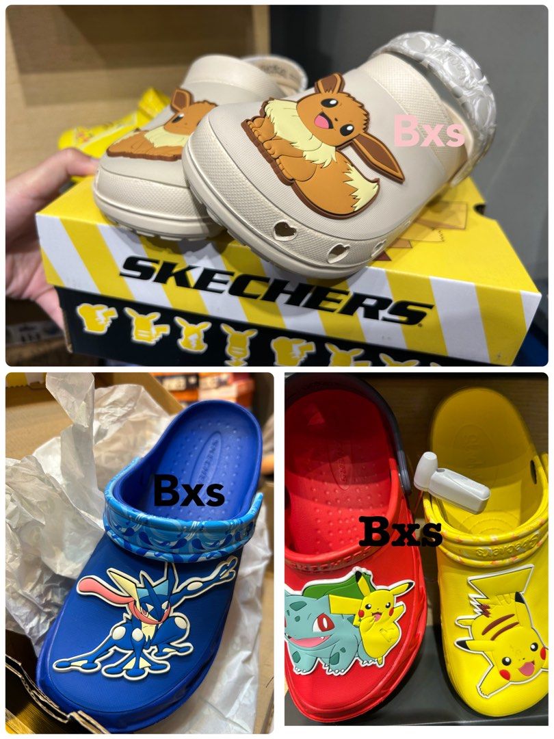 Authentic Pokemon Skechers Kids Sliders Starters Eevee Pikachu Bulbasaur Charmander Squirtle Rayquaza Size 1 2 3 4 5