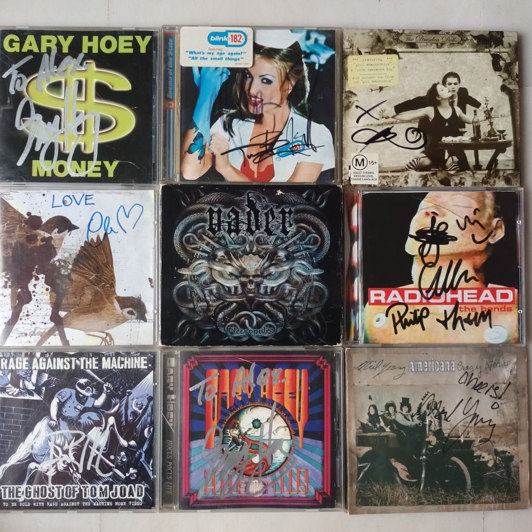 Autographed cd album Green day strokes gary hoey sonic youth twenty one ...