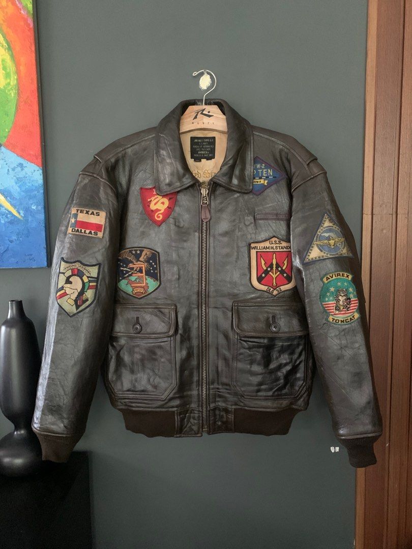 Avirex top gun leather flight jacket type G 1 Fesyen Pria