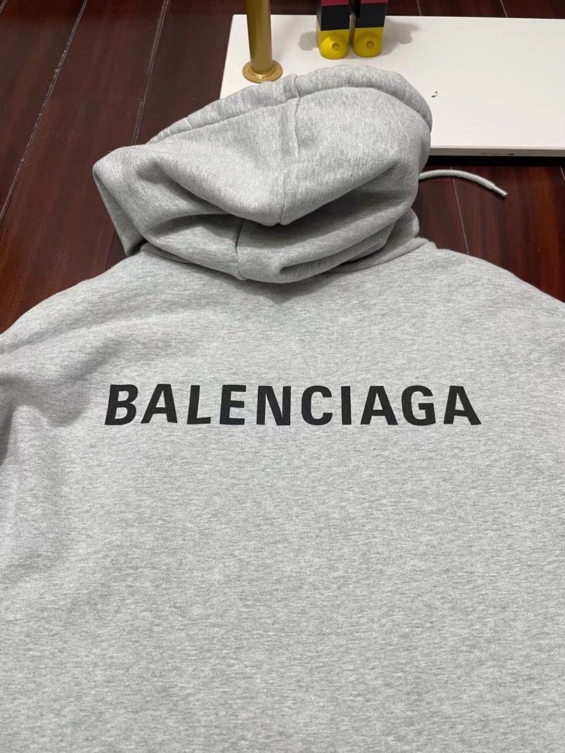 Authentic Balenciaga Grey Balenciaga Sweater Printed Hoodie