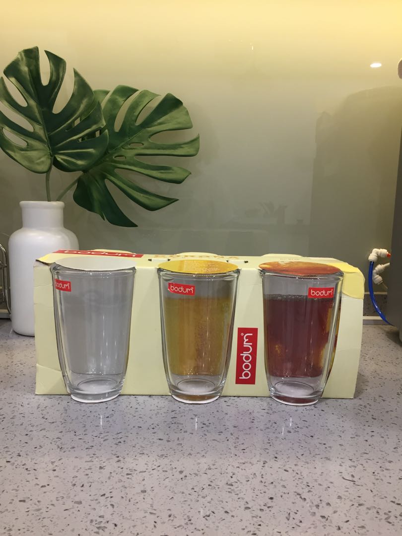 New Bodum Glass double wall 0.4L / 13.5oz (Made in France), TV & Home