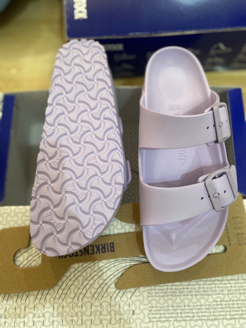 birkenstock arizona eva purple fog