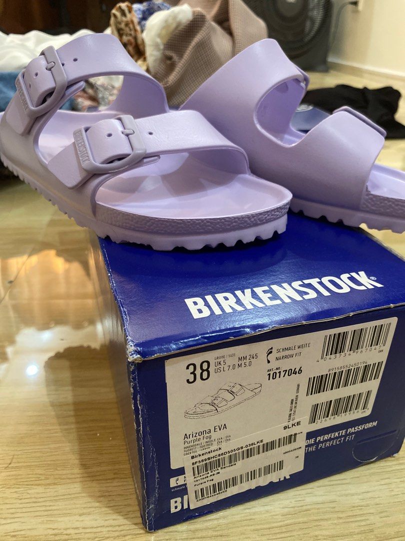 birkenstock arizona eva purple fog