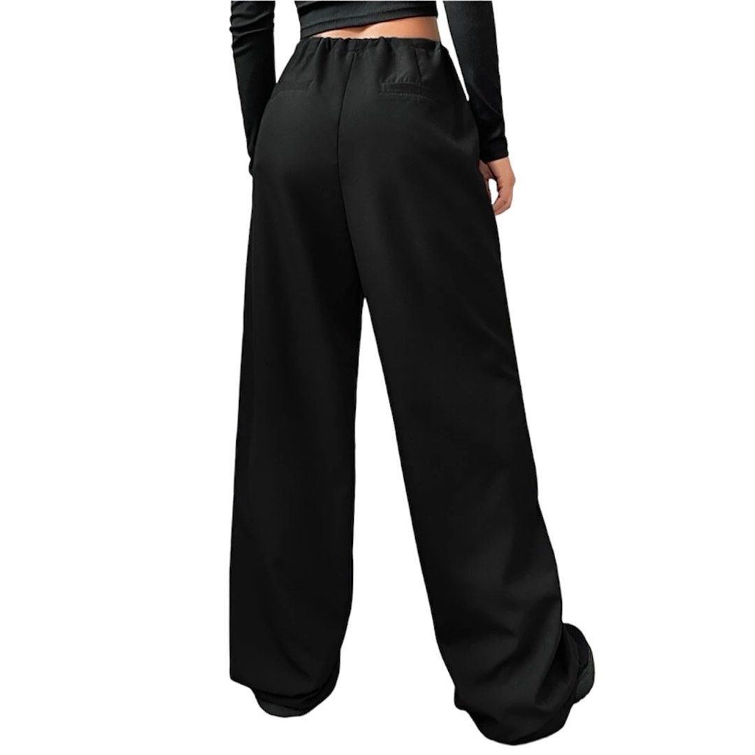Black Solid Drawstring Waist Parachute Pants (Category: Trousers) located in Manila. Submitted by florescant (Listing ID 1265268192, Image 2). Description: - size xs but please pay attention to the manual measurement (W: up to 31.5 L: 43.7 H: 21) - used once. with side pockets. still good as new! condition is 10/10.