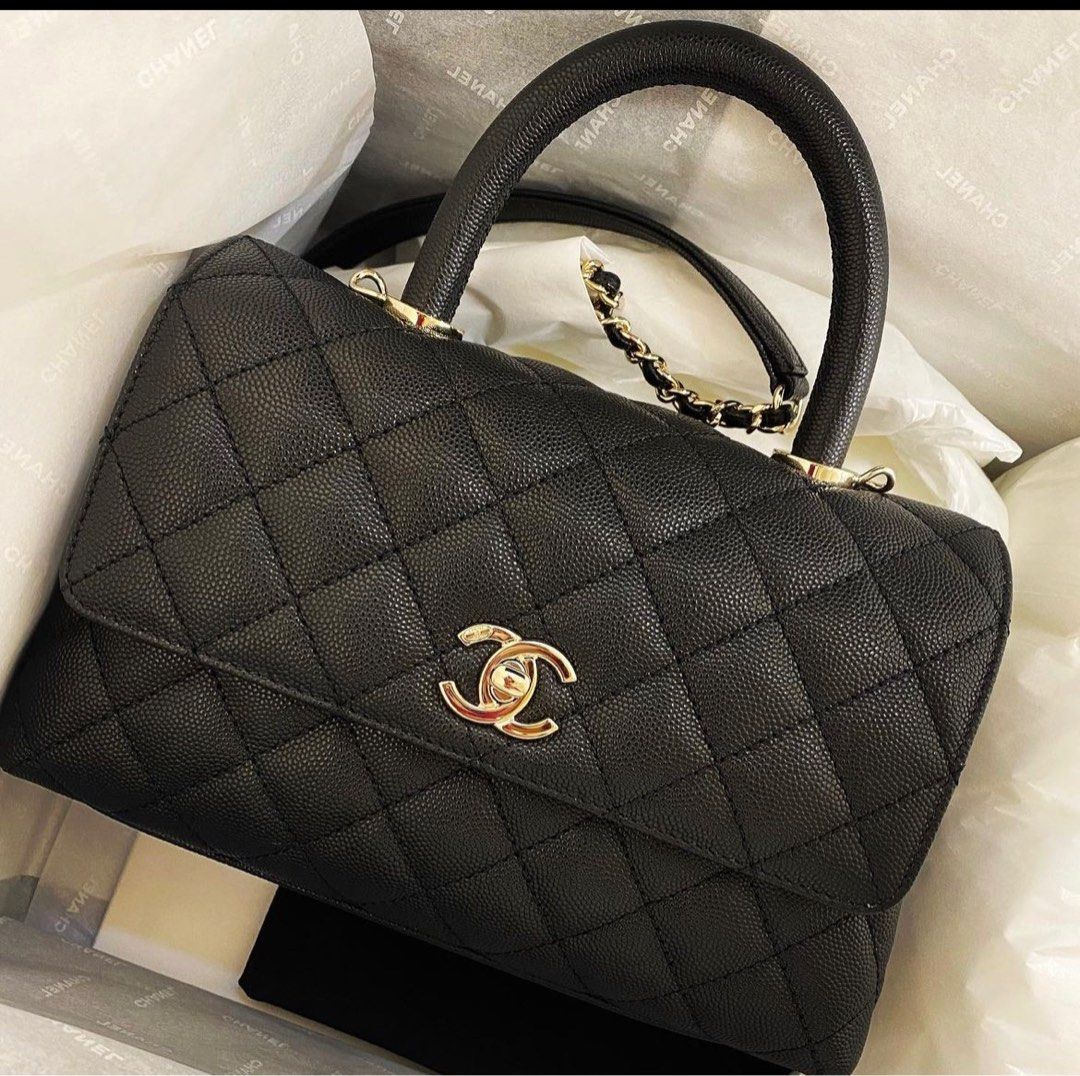 🎁BNIB CHANEL 22P coco handle bag - small size black caviar GHW (NOT  23B/23K/24C), Luxury, Bags & Wallets on Carousell