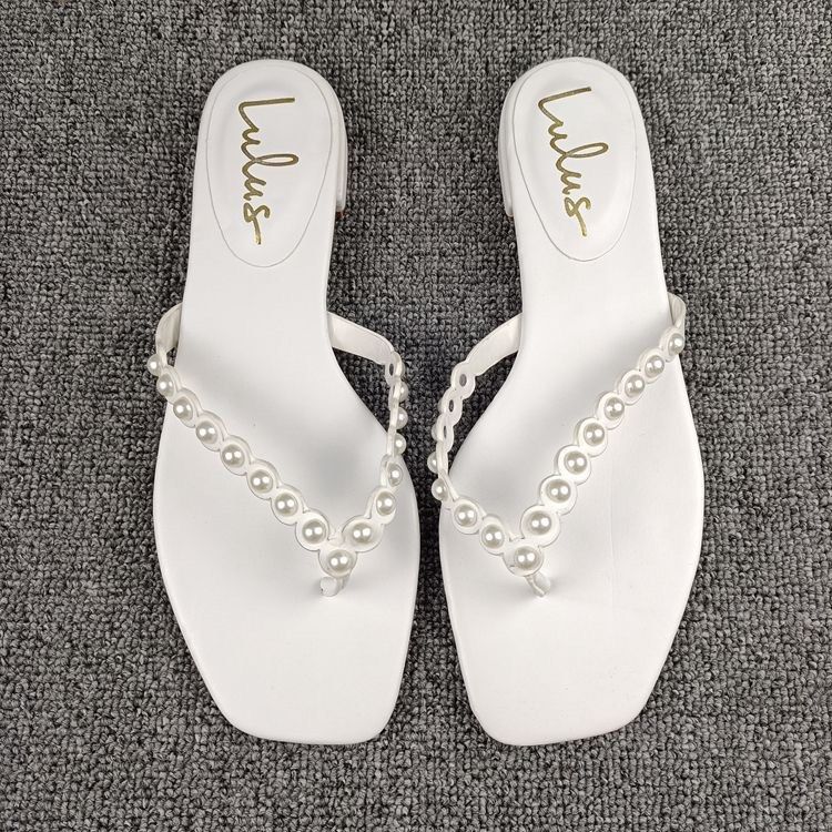 White pearl flip new arrivals flops