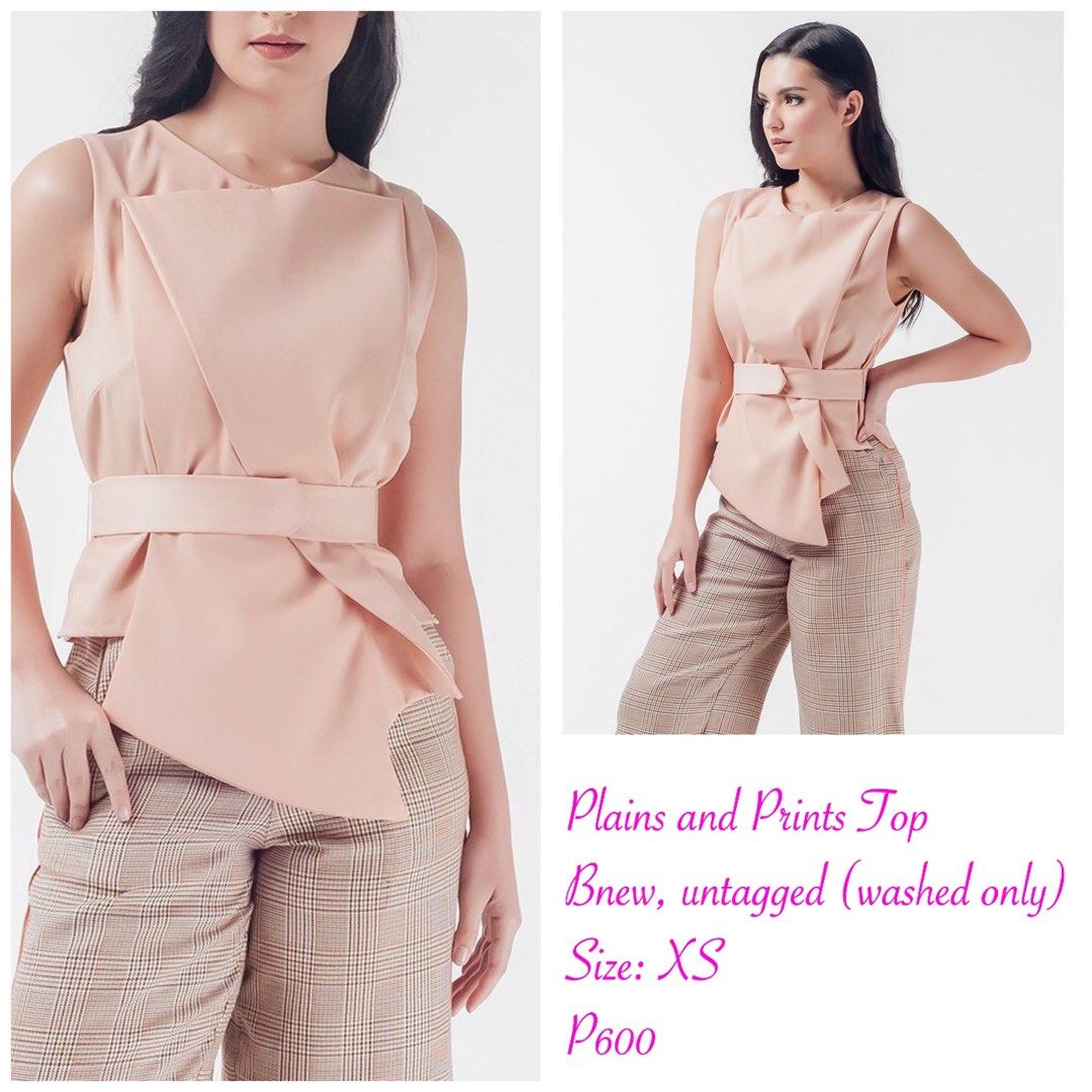 Brand New Plains and Prints Top, Women's Fashion, Tops, Blouses on Carousell
