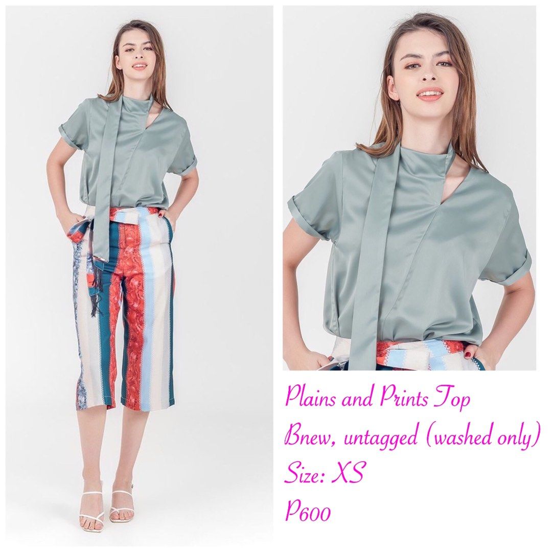 Brand New Plains and Prints Top (Category: Blouses) located in Cebu City. Submitted by kimberbee (Listing ID 1265259366, Image 1). Description: Brand new, untagged (washed only) Size: XS.