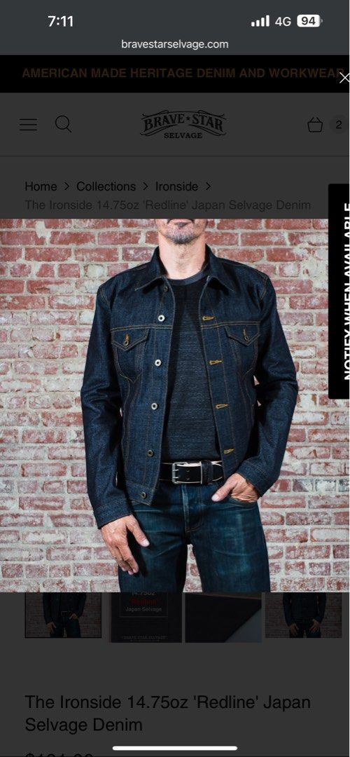 Bravestar The Ironside 14.75oz Redline Japan Selvage Denim