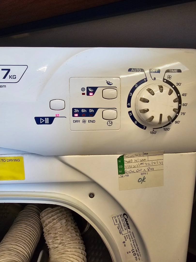 Candy Italian Clothes Dryer Machine 7KG, TV & Home Appliances, Washing