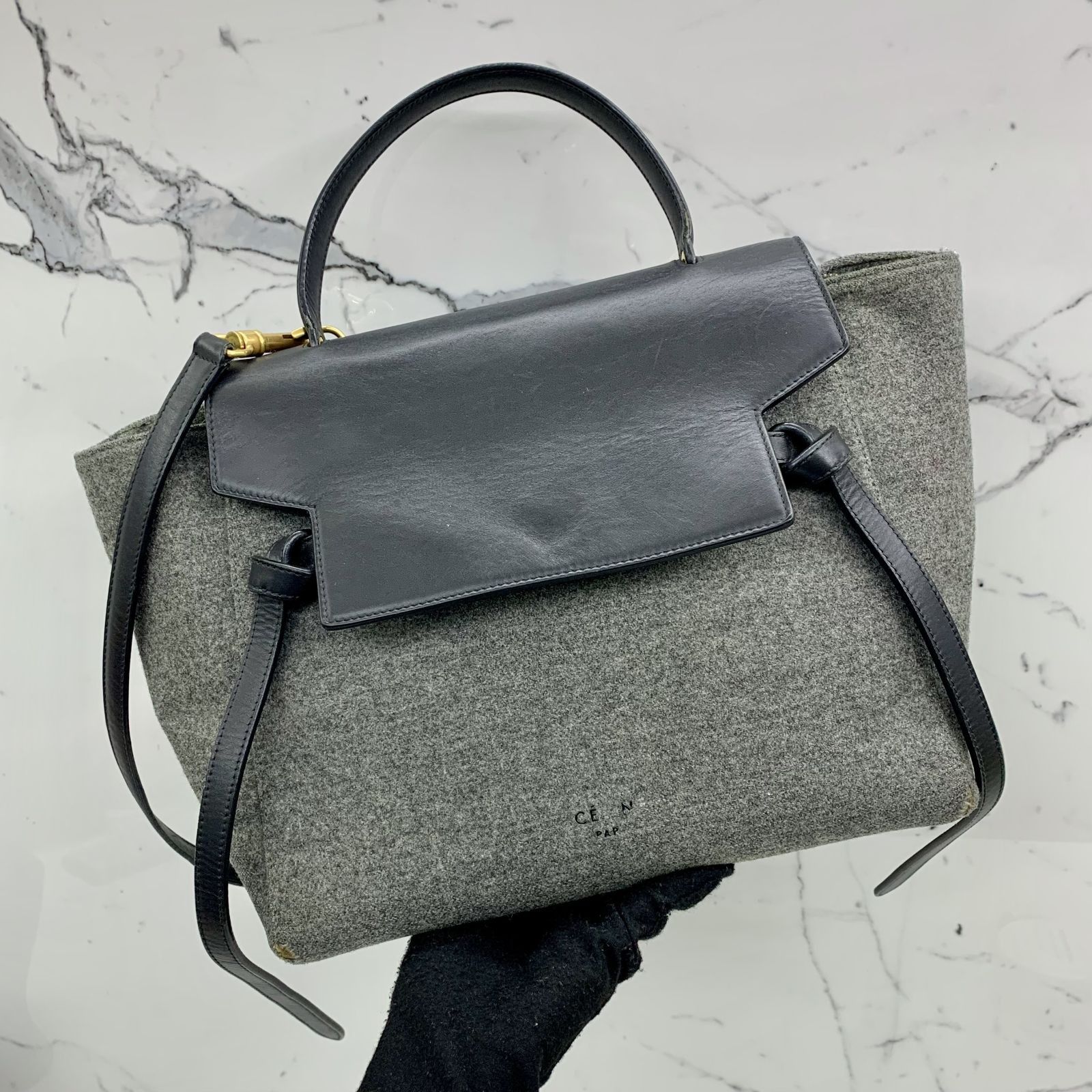 Celine belt bag mini grey on sale