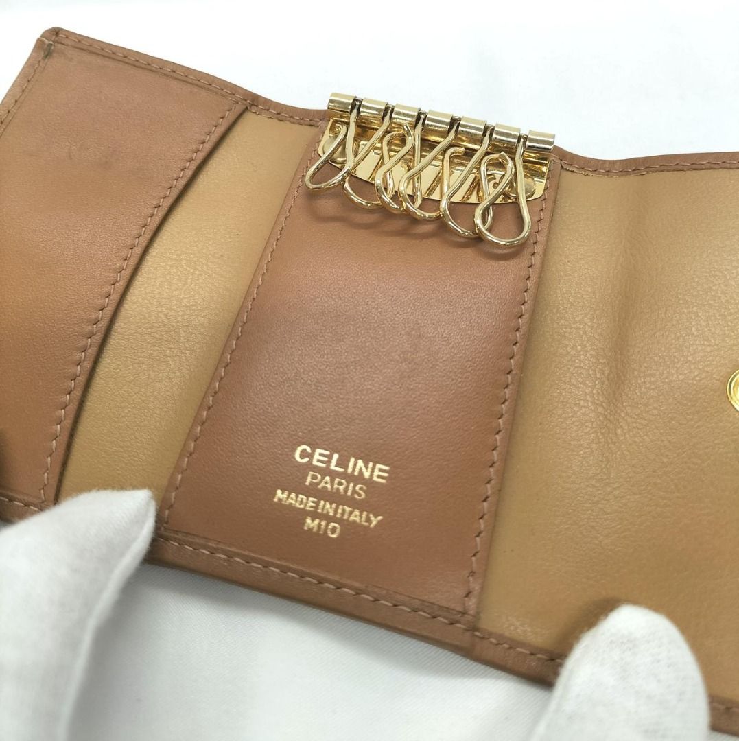 Celine Vintage Key Holder 鎖匙包鑰匙包6連Beige Macadam Triomphe 老