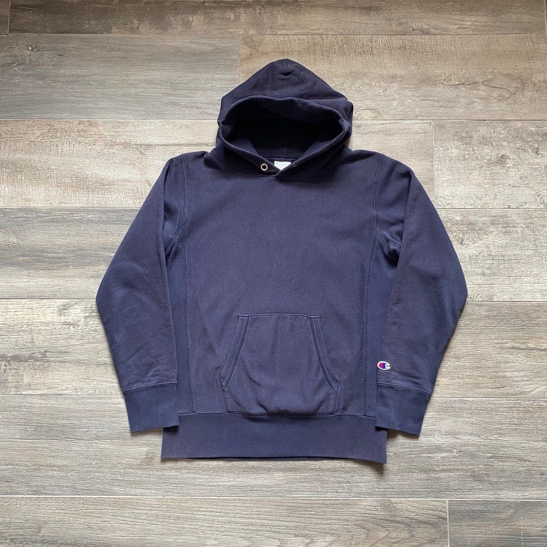 Vintage Champion Reverse Weave Hoodie Champion Sweater Navy 80