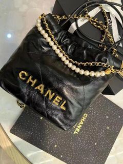 Chanel 22 small black calfskin, Luxury, Bags & Wallets on Carousell