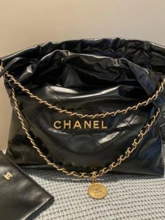Chanel 22 Handbag Metallic Calfskin & Silver Tone Metal Silver, Luxury, Bags  & Wallets on Carousell