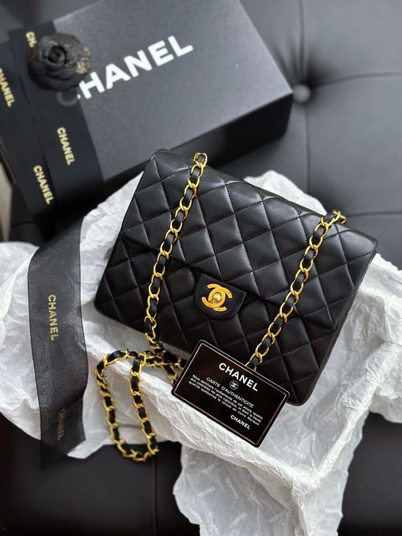 CHANEL Black Lambskin Quilted Leather Gold Top Handle Evening Kelly Flap  Bags For Sale at 1stDibs