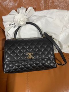 Chanel 22K Coco First mini flap bag (black caviar), Luxury, Bags