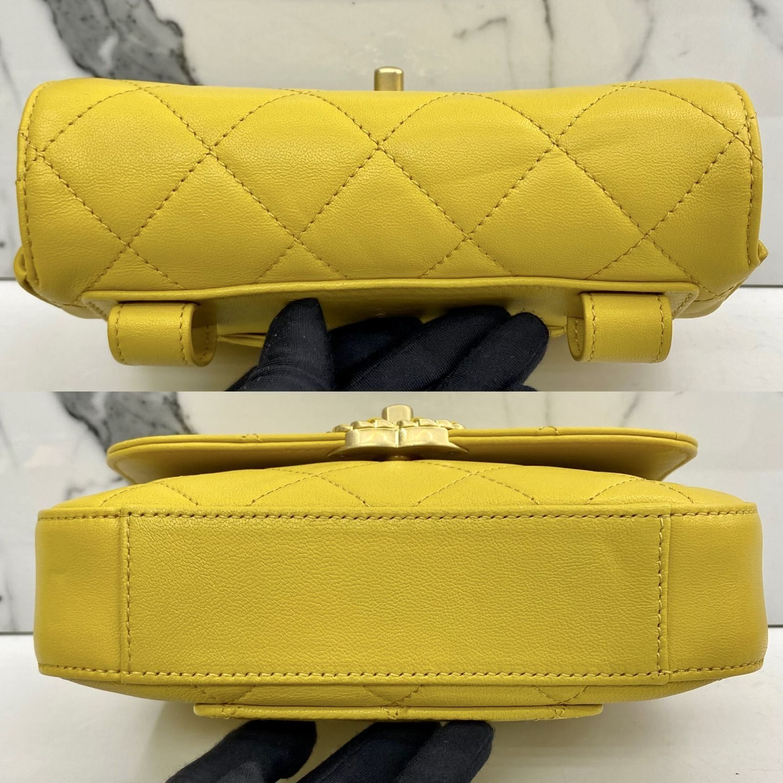 Chanel Calfskin Quilted Yen Wallet Textured Gold – STYLISHTOP
