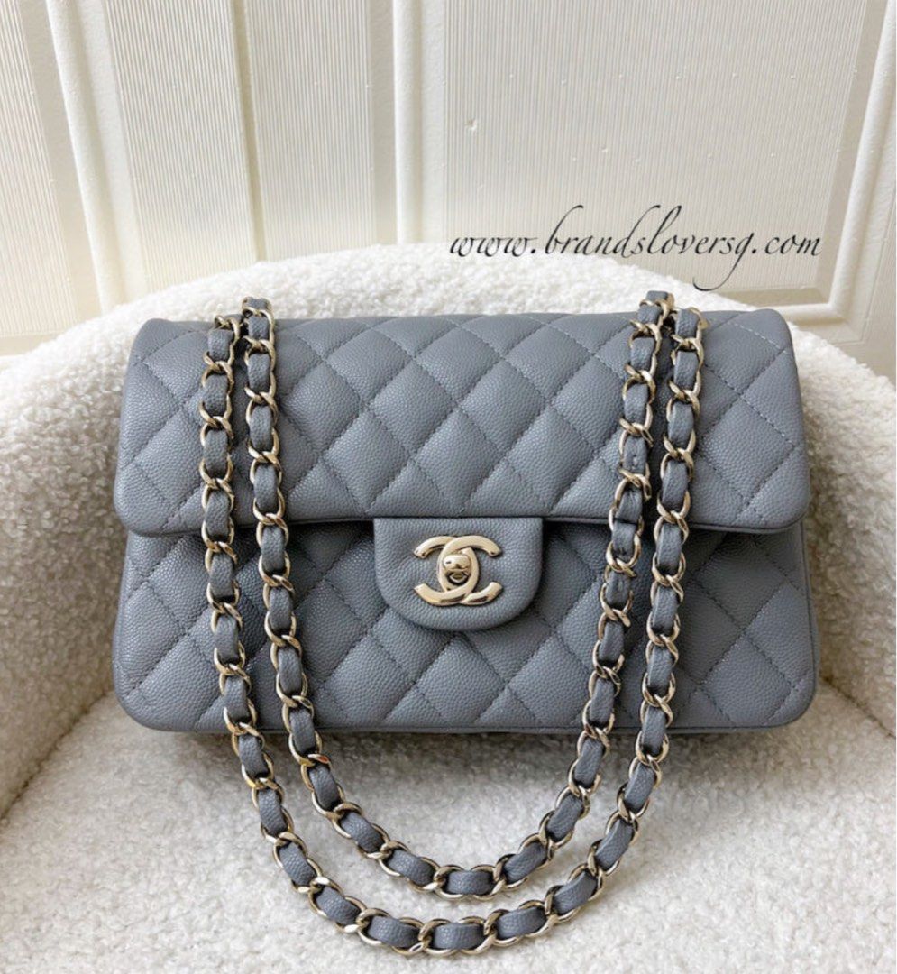 Chanel grey caviar bag deals