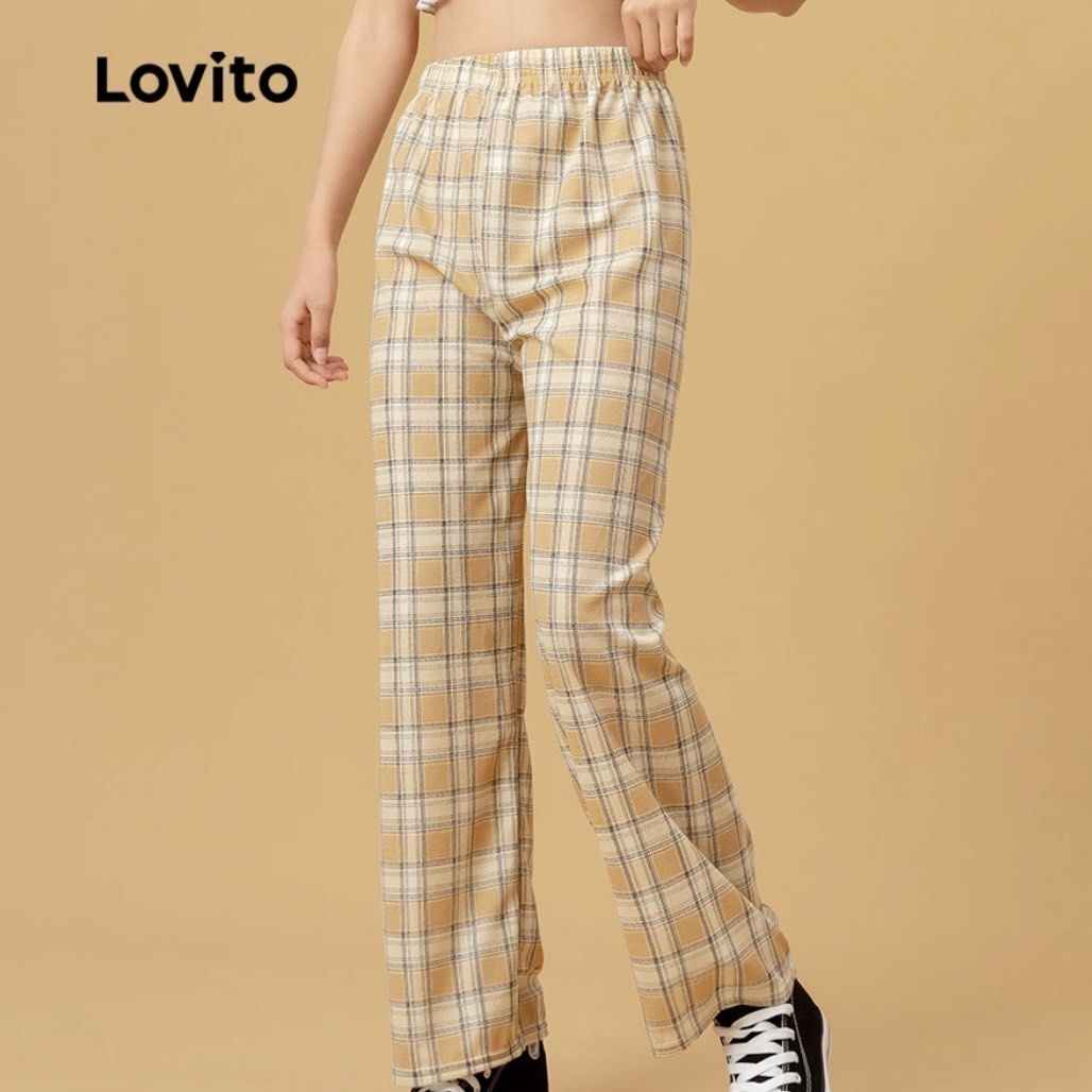 Checked pants womens hotsell