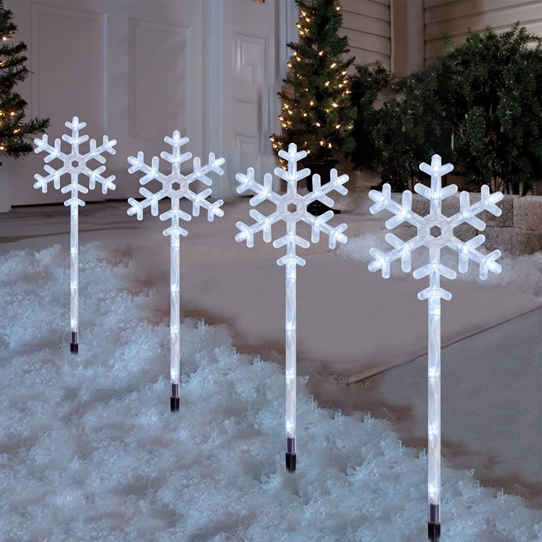 Christmas Pathway Decoration Lights Snowflake (White) Battery Operated
