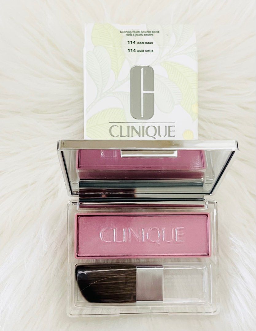 CLINIQUE BLUSHING POWDER BLUSH 114 ICED LOTUS, Beauty & Personal Care