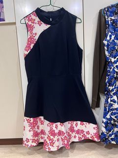 CNY black dress with embroidery trimming