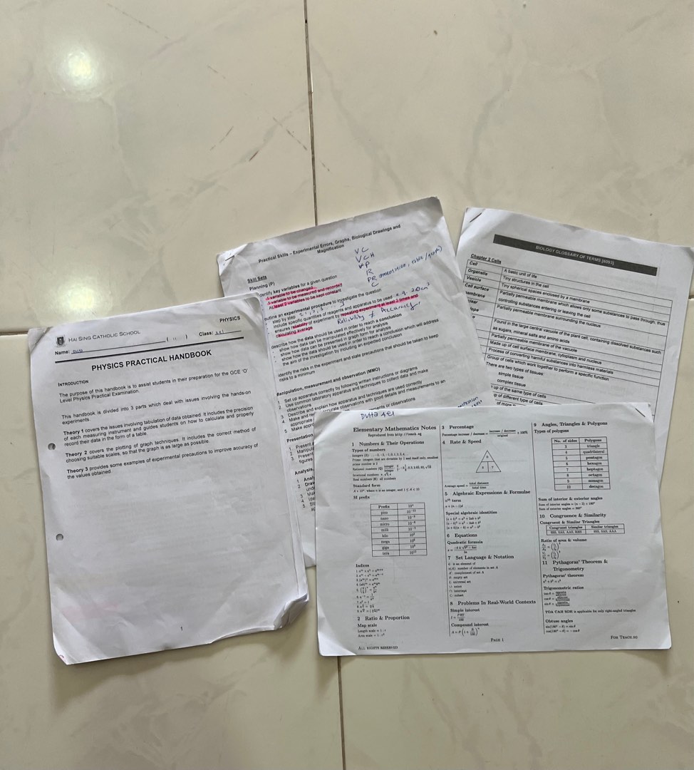 Curated notes for an O level student., Hobbies & Toys, Books ...