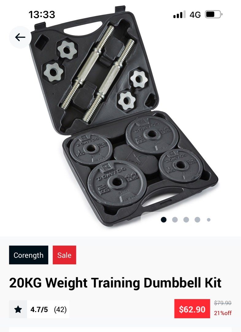 Decathlon dumb bells Sports Equipment Exercise Fitness
