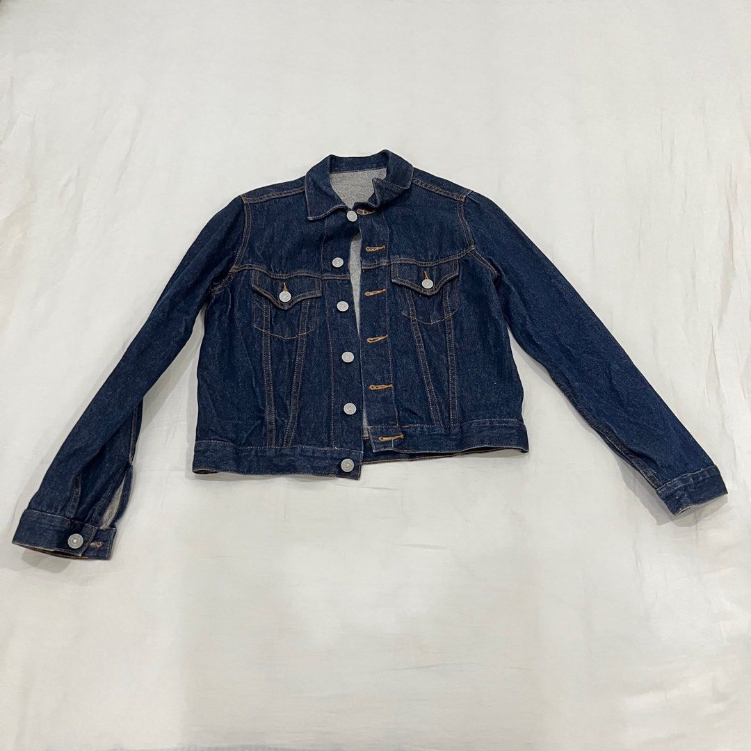 Petite dark denim jacket discount