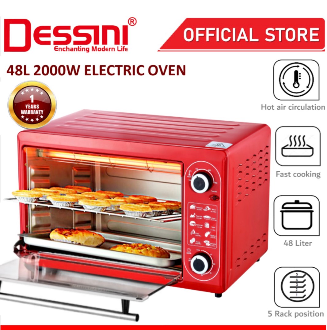 DESSINI ITALY Electric Oven Convection Hot Air Fryer, TV & Home Appliances, Kitchen Appliances