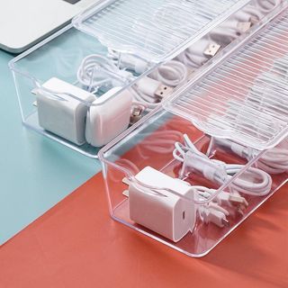 Dust proof acrylic wire cable box/organizer