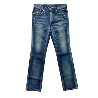 EDWIN Denim 552 Staight Fit Distressed Indigo Fading Jeans (31)